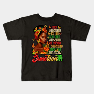 Juneteenth Afro American Black Women Black History Month Kids T-Shirt